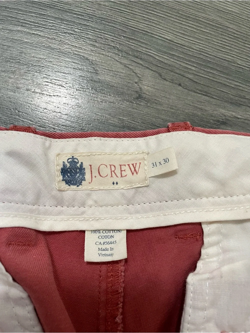 J. Crew Chinos Nantucket Red Men’s Size 31x30 Flat Front Straight Fit Khakis